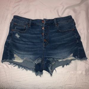 high waisted denim shorts